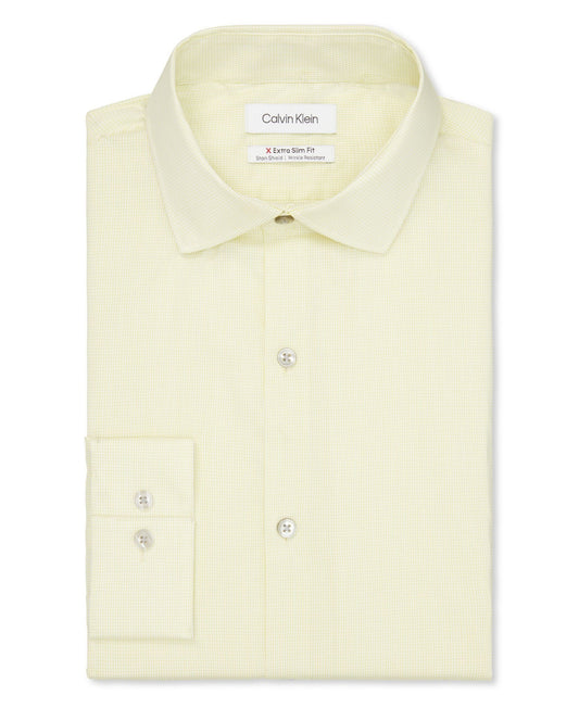 Calvin Klein Men S Extra Slim Fit Stretch Dress Shirt Yellow Size Large