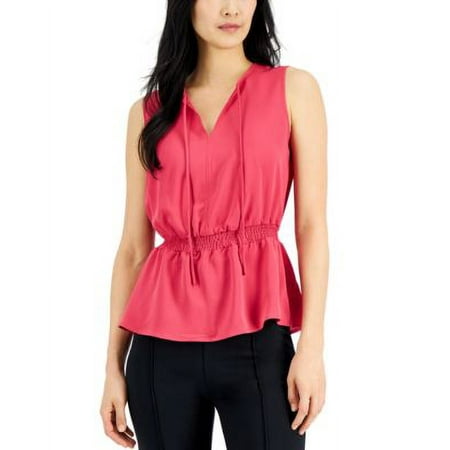 Alfani Plus Size Smocked Waist Top Berry Haze Size 0X