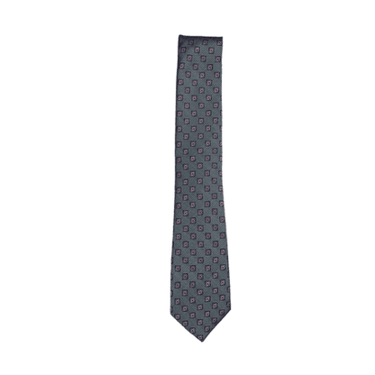 Perry Ellis Mens Bendt Neat Geo Classic Neck Tie Gray Pink 3 1/8