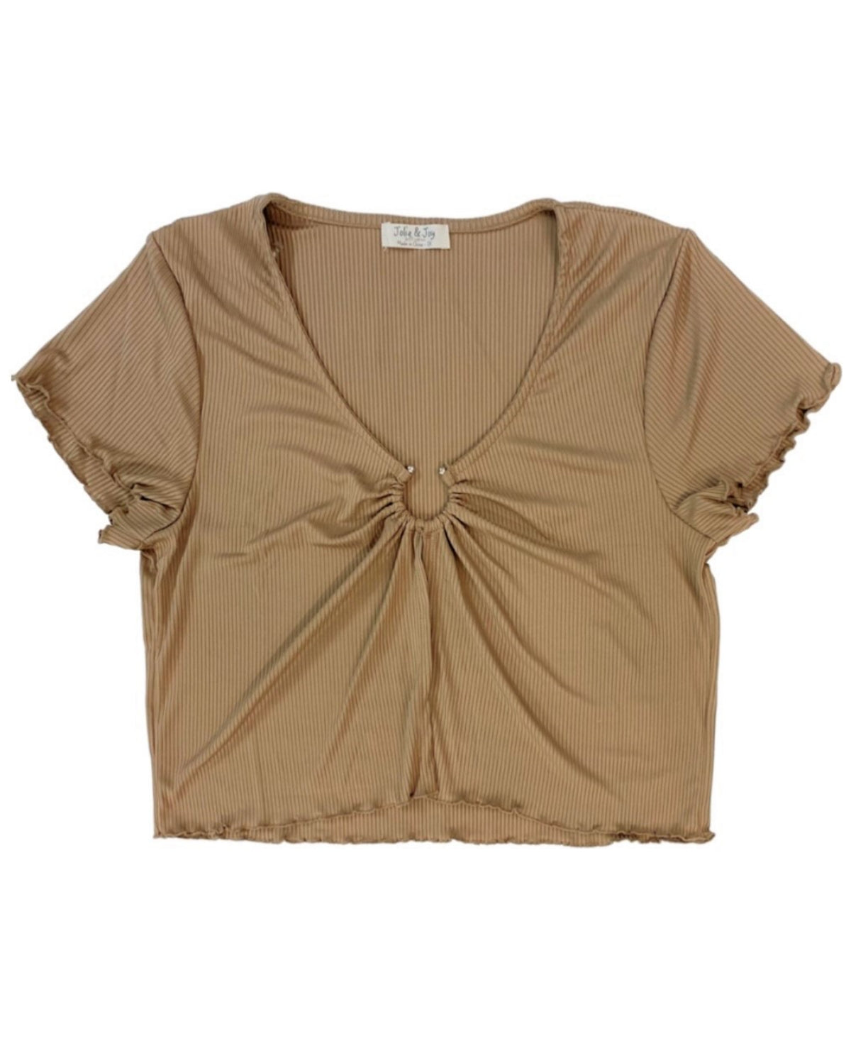 Full Circle Trends Trendy Plus Size Ring-Detail Ribbed T-Shirt