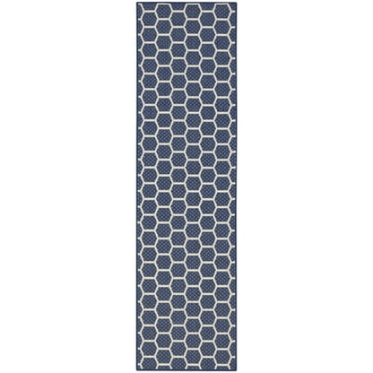 Nourison Twist Reversible 2' x 6' Navy Modern Rug