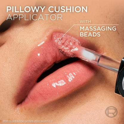 L'Oreal Paris Plump Ambition Hyaluron Lip Oil 24HR Care, Hyaluronic Acid, Worth It, 0.16 fl oz