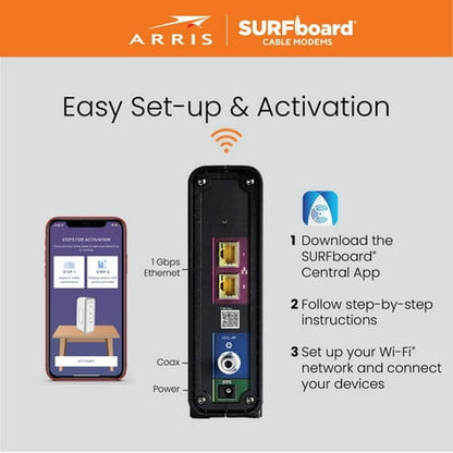 Arris SURFboard SBG10 - - wireless router - - cable mdm 2-port switch - 1GbE - Wi-Fi 5 - Dual Band