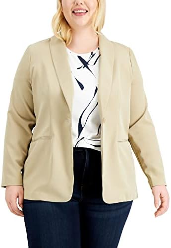 Women's Plus Size Shawl-Collar Blazer