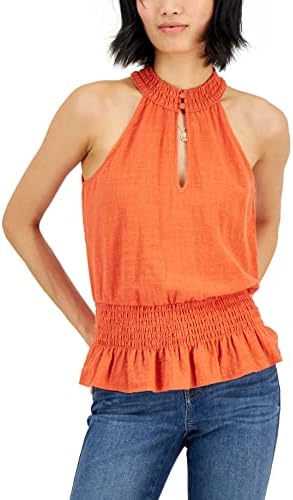 Womens Mock Neck Top Summer Fig S