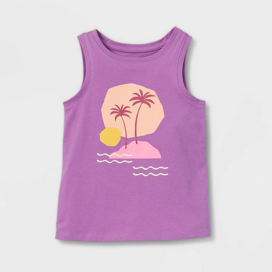 18 M Toddler Girls' Palm Scenic Knit Graphic Tank Top - Cat & Jack™