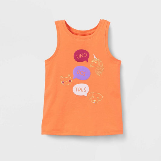 18 M Toddler Girls' 'Uno Dos Tres' Knit Graphic Tank Top - Cat & Jack™