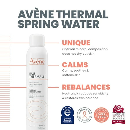 Eau Thermale Avene Thermal Spring Water, Soothing Calming Facial Mist Spray for Sensitive Skin, 10.1 Fl Oz
