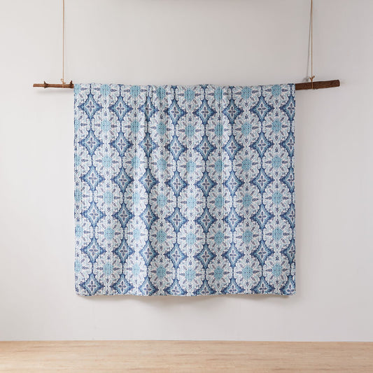 Homthreads Essella Indigo Quilt Set and Shams