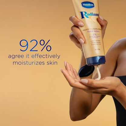 Vaseline Radiant X Firm & Restore Body Lotion with Pro-Retinol Niacinamide Dry Skin, 8 oz