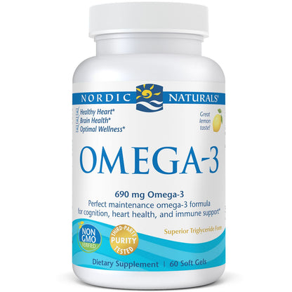 Nordic Naturals Omega-3 Supplement - Lemon, 60 Count