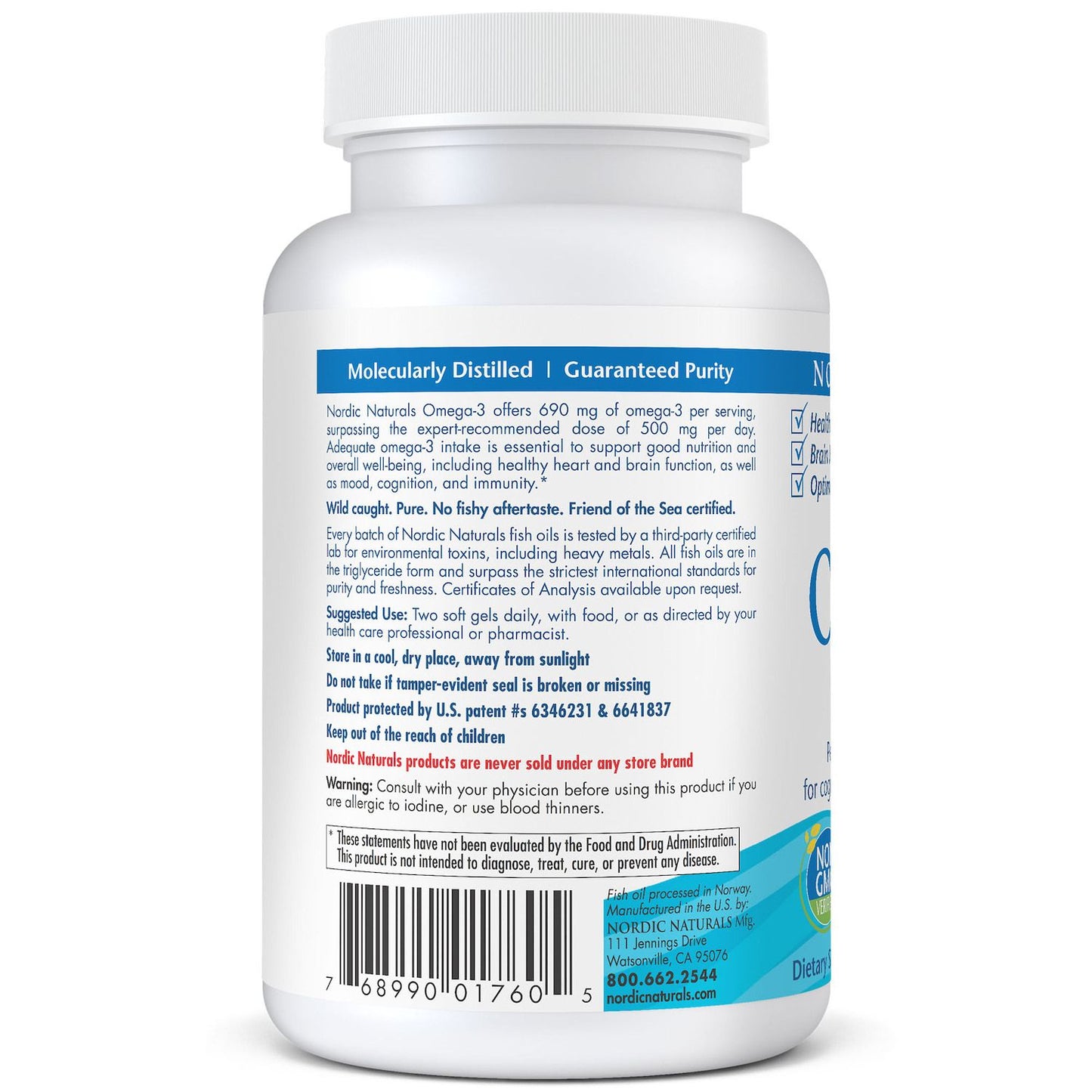 Nordic Naturals Omega-3 Supplement - Lemon, 60 Count