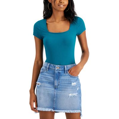 Self Esteem Juniors' Square-Neck Ribbed Bodysuit - Deep Lake