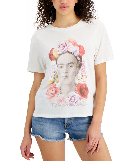 Love Tribe Juniors' Frida Kahlo Graphic T-Shirt - Heather Gray