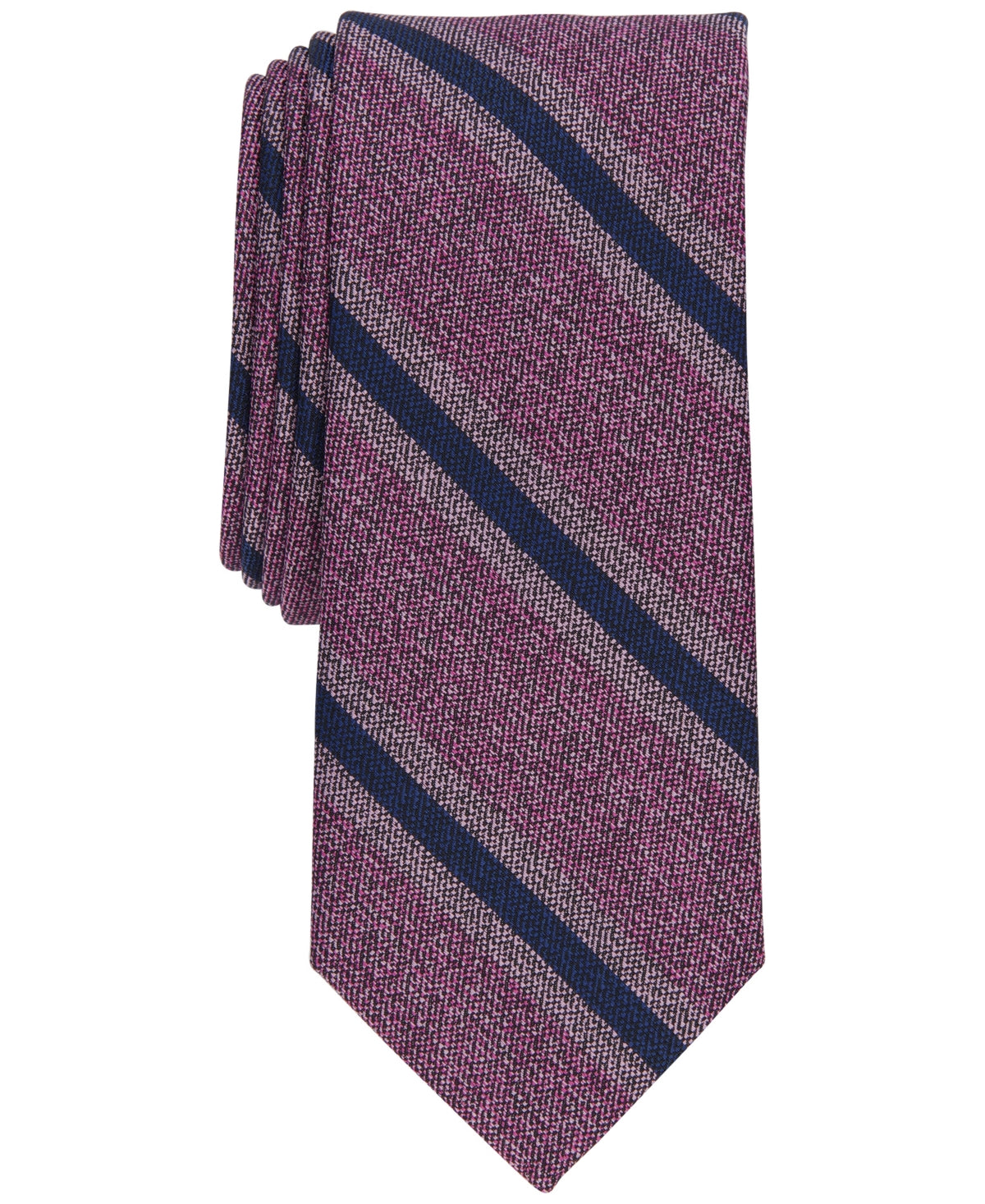 Bar Iii Men's Marlier Skinny Striped Tie, Created for Macy's - Pink