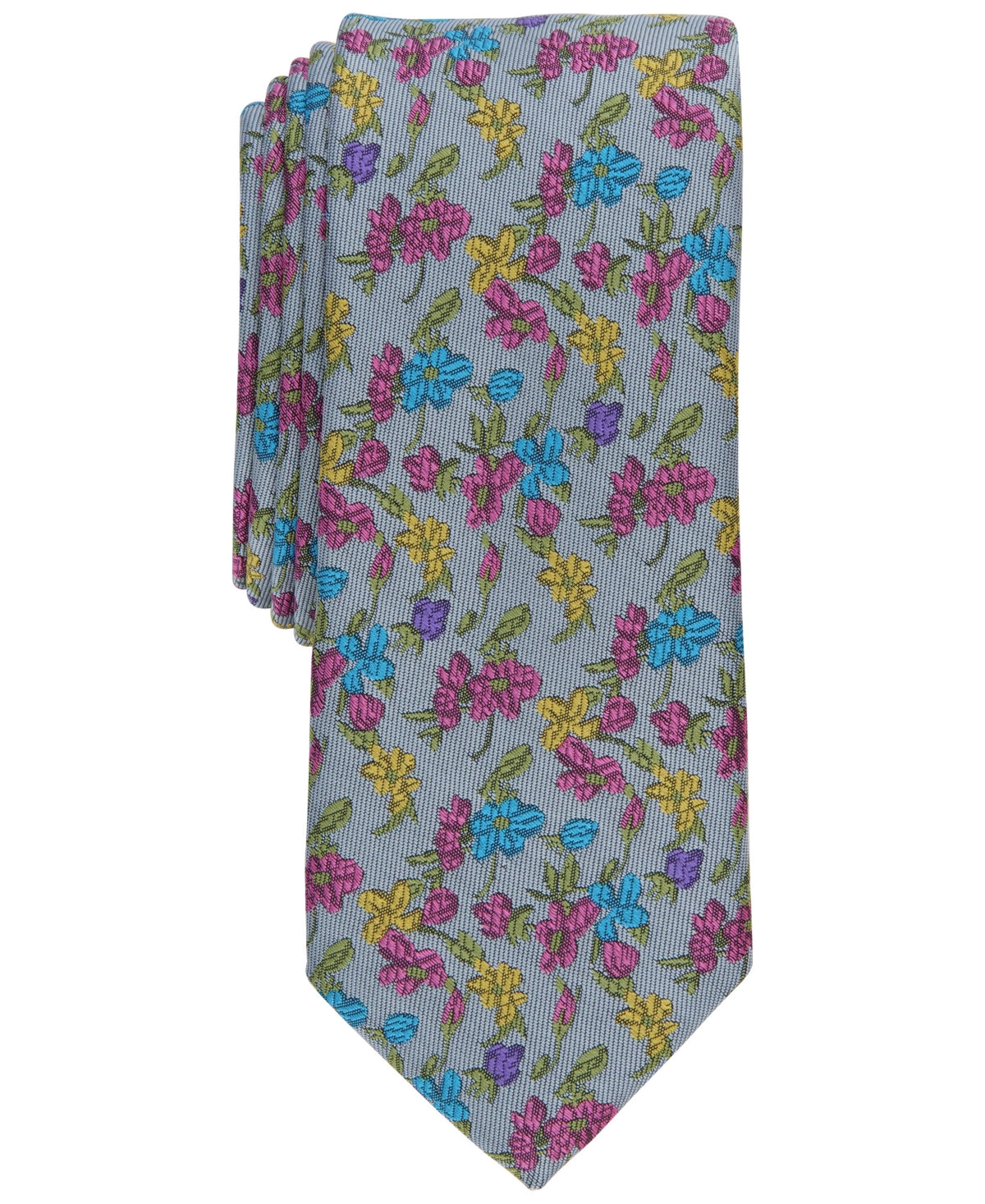 Bar Iii Men's Karkanis Skinny Floral Tie, Created for Macy's - Lt Blue