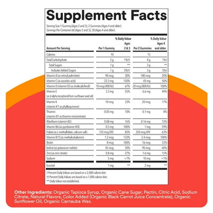SmartyPants Kids & Toddler Multivitamin Gummies, Wellness Supplement for Kids, Vitamin C, B12, 60 ct