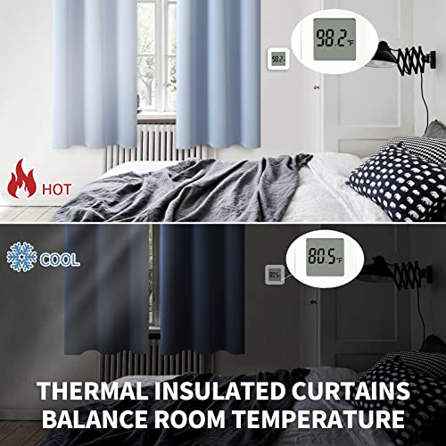 BGment Blackout Curtains for Bedroom - Grommet Thermal Insulated Room Darkening Curtains for Living Room, Set of 2 Panels (38 x 45 Inch, Spa Blue)