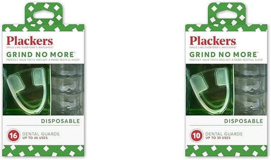 Plackers Grind No More Night Guard 16 Count & 10 Count, Nighttime Teeth Protection, Disposable Dental Guards