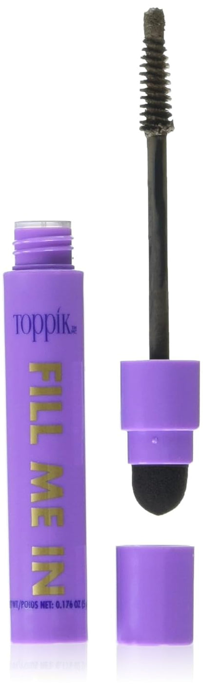 Toppik Fill Me In Hairline Filler, Hair Color Root Touchup, Hair Fibers Wand, Fills In Thinning Hairline, Hair Styling Product, 0.176 oz (5 g) Medium Brow