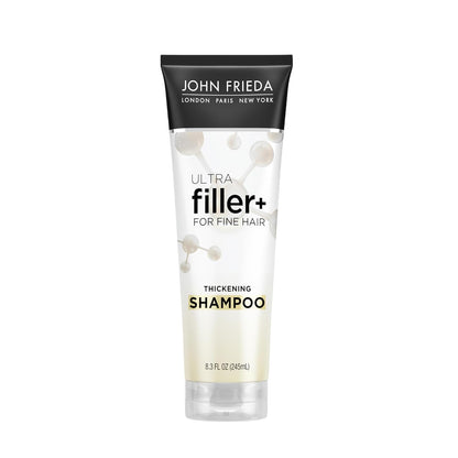 John Frieda ULTRAfiller+ Thickening Shampoo, Strengthening Shampoo for Damaged or Thin Hair, Infused with Biotin and Hyaluronic Acid to Strengthen Hair for Thicker Fuller Results, 8.3 Oz