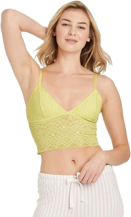 Auden Women's Lace Brami - (as1, Alpha, m, Regular, Regular, Lemon Yellow)