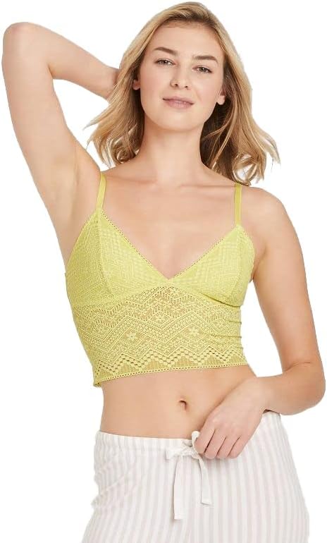 Auden Women's Lace Brami - (as1, Alpha, m, Regular, Regular, Lemon Yellow)
