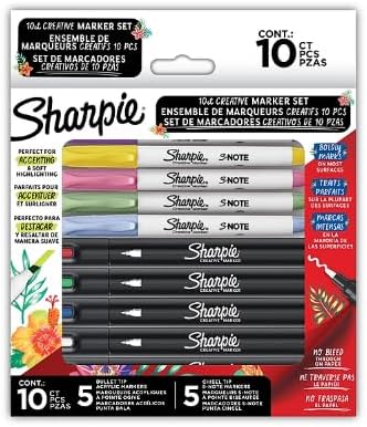 Sharpie Chisel Tip Assorted Creative Markers, 10-Pack