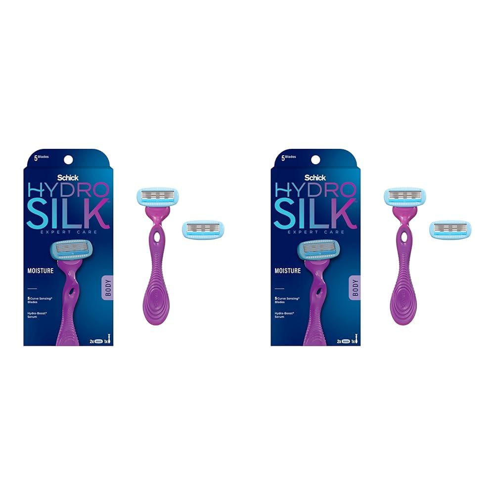 Schick Hydro Silk Razor for Women With 2 Moisturizing Blade Refills (Pack of 2)