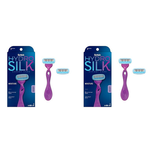 Schick Hydro Silk Razor for Women With 2 Moisturizing Blade Refills (Pack of 2)