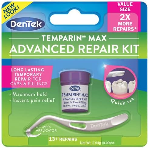 DenTek Temparin Max Caps & Fillings Repair Kit 2.64g 0.09 Ounce (Pack of 6)