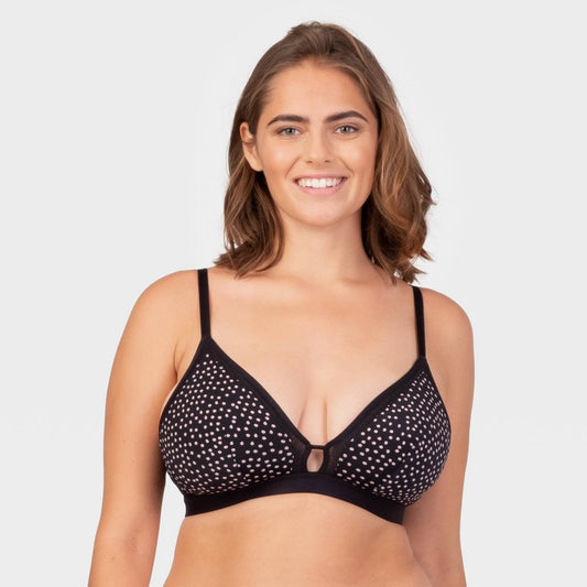 All.You LIVELY Women's Polka Dot Busty Mesh Trim Bralette