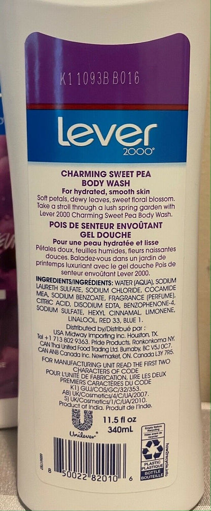 Lever 2000 Charming Sweet Pea Body Wash 11.5 Oz