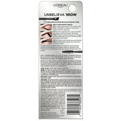 L'Oreal Paris Unbelieva-Brow Longwear Waterproof Tinted Brow Gel, Black
