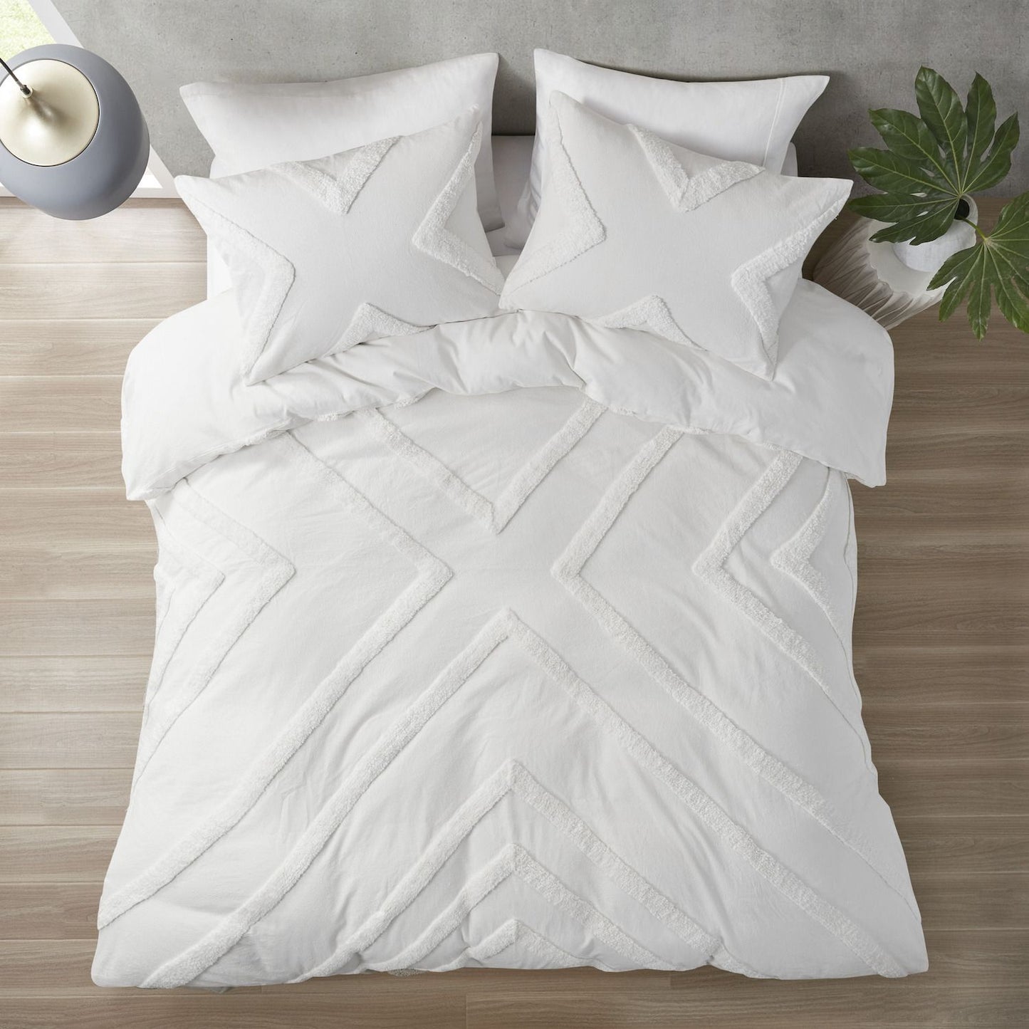 Urban Habitat Zane Cotton Chenille Geometric Duvet Cover Set