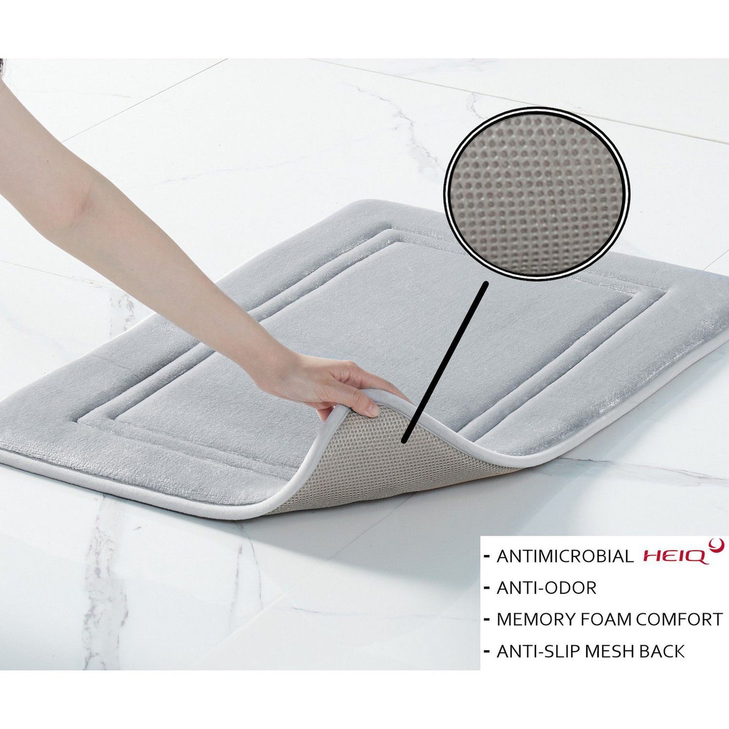 Truly Calm Memory Foam 2-piece Bath Rug Set, White