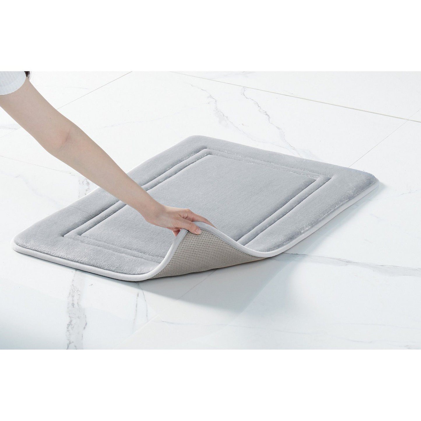 Truly Calm Memory Foam 2-piece Bath Rug Set, White