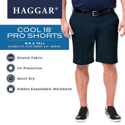 Big & Tall Haggar Cool 18 Flat-Front Pro Shorts