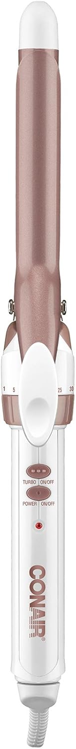 Conair Double Ceramic 3/4-Inch Curling Iron, ¾-inch barrel produces tight curls – for use on short to medium hair