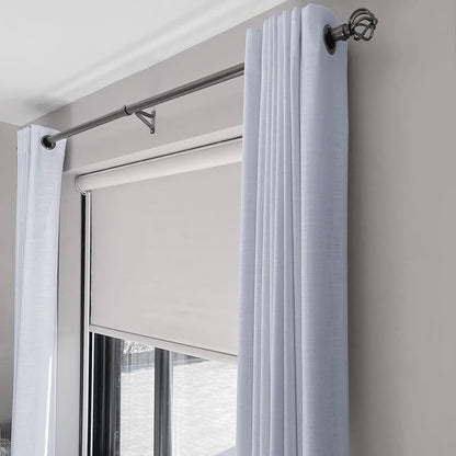 100% Blackout Curtains (with Liner), White Linen Blackout Curtains & Blackout Thermal Insulated Liner, Grommet Curtains for Living Room/Bedroom,Burlap Curtains - 2 Panels, 50x84