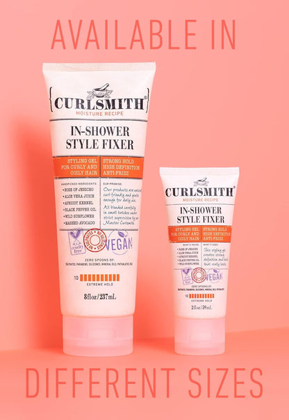 CURLSMITH - In-Shower Style Fixer - Vegan Extreme Hold Styling Gel for Dry, Wavy, Curly or Coily Hair (8oz)