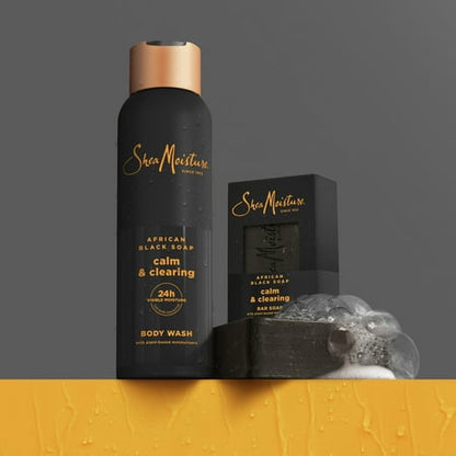 SheaMoisture Body Wash for Women African Black Soap Calm and Clearing, 18 oz