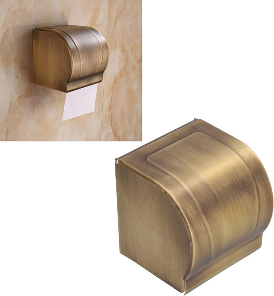 HERCHR Toilet Paper Holder, Antique Style Copper Toilet Paper Holder, Wall Mounted Paper Towel Rack, Bathroom Roll Paper Holder, 1 Pound Weight Capacity