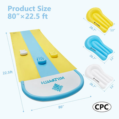 32.5FT Slip and Slide for Kids and Adult, Inflatable Water Slide for Backyard Outdoor with Sprinkler, Blow up Watersilde Summer Toy