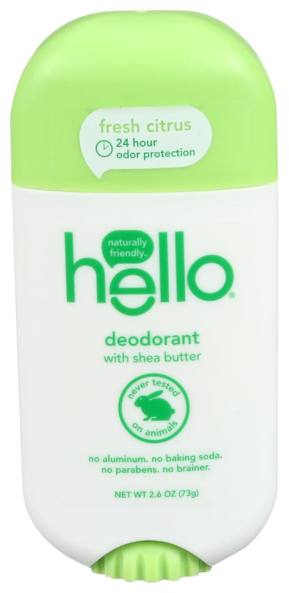 Hello, Deodorant Fresh Citrus, 2.6 Ounce