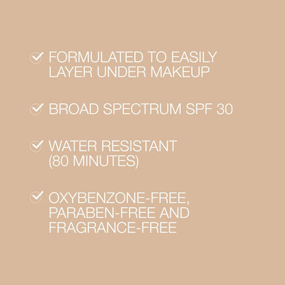Neutrogena Purescreen+ Tinted Sunscreen for Face with SPF 30, Broad Spectrum Mineral Sunscreen with Zinc Oxide and Vitamin E, Water Resistant, Fragrance Free, Light, 1.1 fl oz