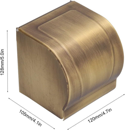 HERCHR Toilet Paper Holder, Antique Style Copper Toilet Paper Holder, Wall Mounted Paper Towel Rack, Bathroom Roll Paper Holder, 1 Pound Weight Capacity