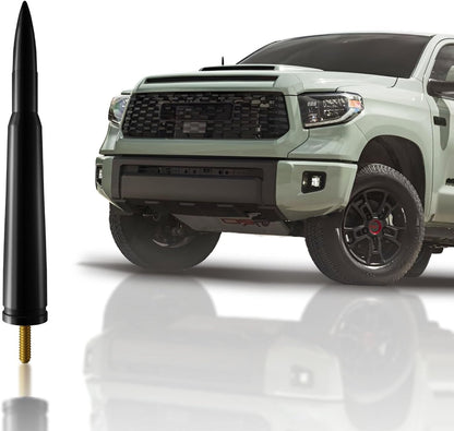 Bullet Antena for Toyota Tundra (2007-2020) – Highly Durable Premium Truck Antenna 5.45 Inch – Car Wash-Proof Radio Antenna for FM AM – Black, 50 Caliber Design – Toyota Tundra Accessories