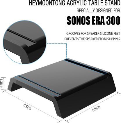 HeyMoonTong Acrylic Stand for Sonos ERA 300 (Black) - Protective Desktop Mount for Wireless Speaker