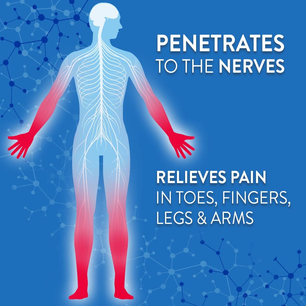 Nervive Pain Relieving Roll On Liquid, Max Strength No-Mess Topical Pain Reliever with Lidocaine and Menthol for Toes, Feet, Fingers, Hands, Legs & Arms, 2.5oz
